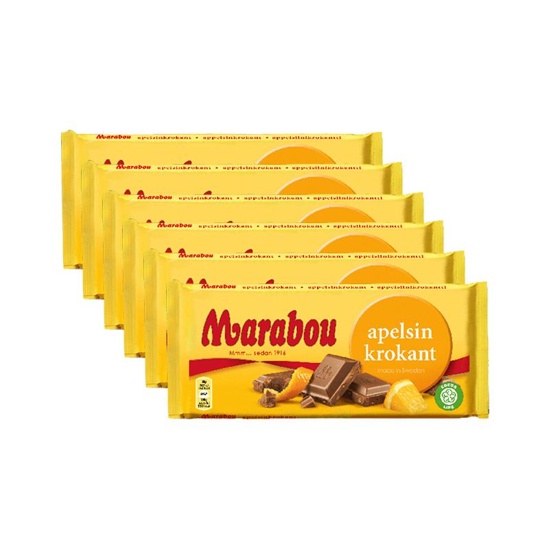 Marabou Suklaalevy Appelsiinikrokantti 6-pack