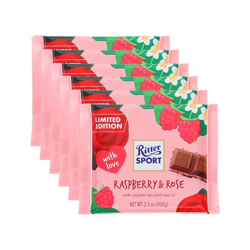 Ritter Sport Suklaalevy Vadelma & Ruusu 6-pack