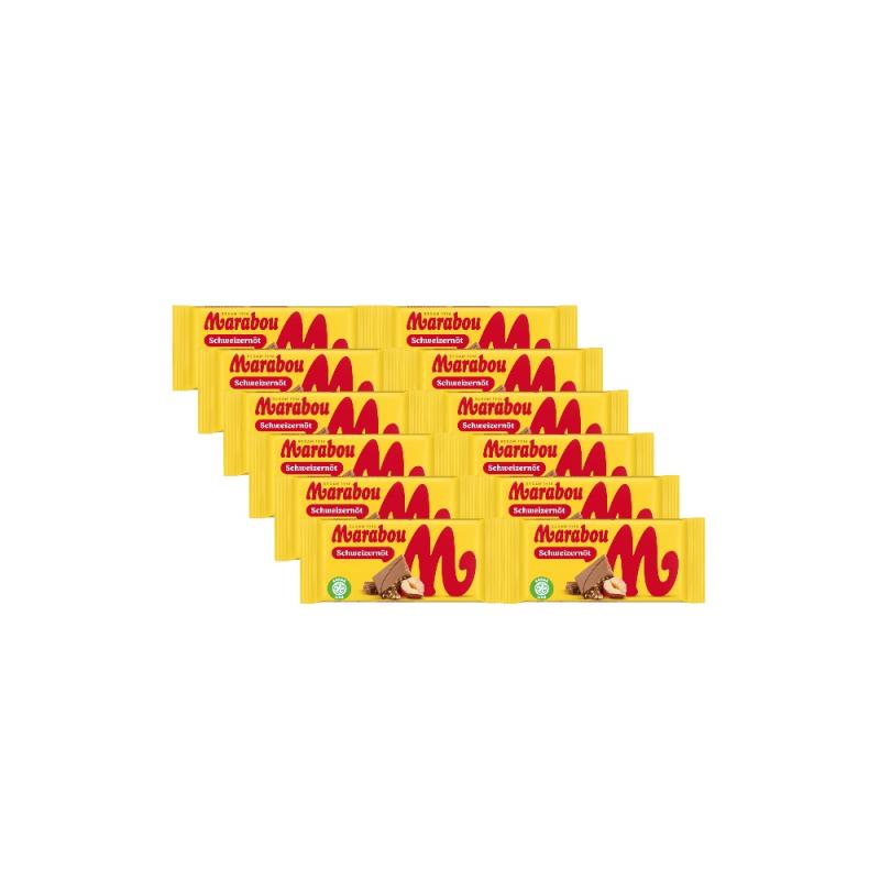 Marabou Maitosuklaa Schweizernöt Mini 12-pack